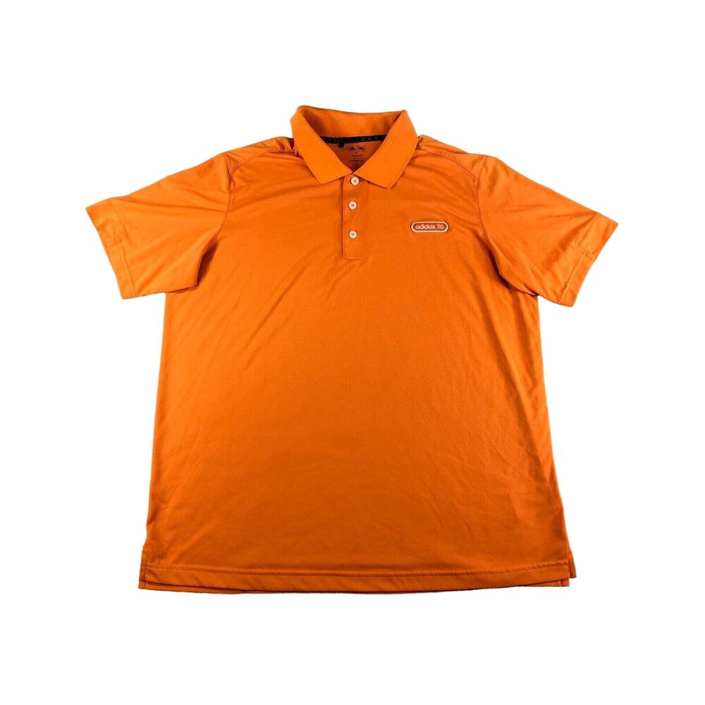 Adidas Golf Shirt Mens XL Orange Polo Collar Short Sleeve Lightweight Breathable